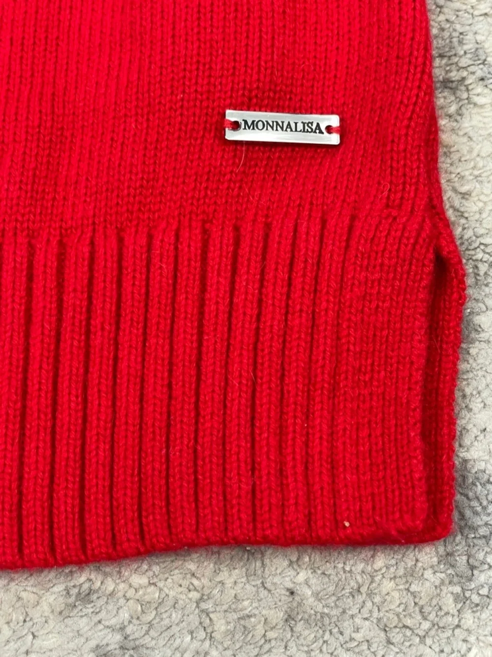 NWT Monnalisa Angora Wool Blend Red Cardigan Sweater Crystal Button Sz 12 Y